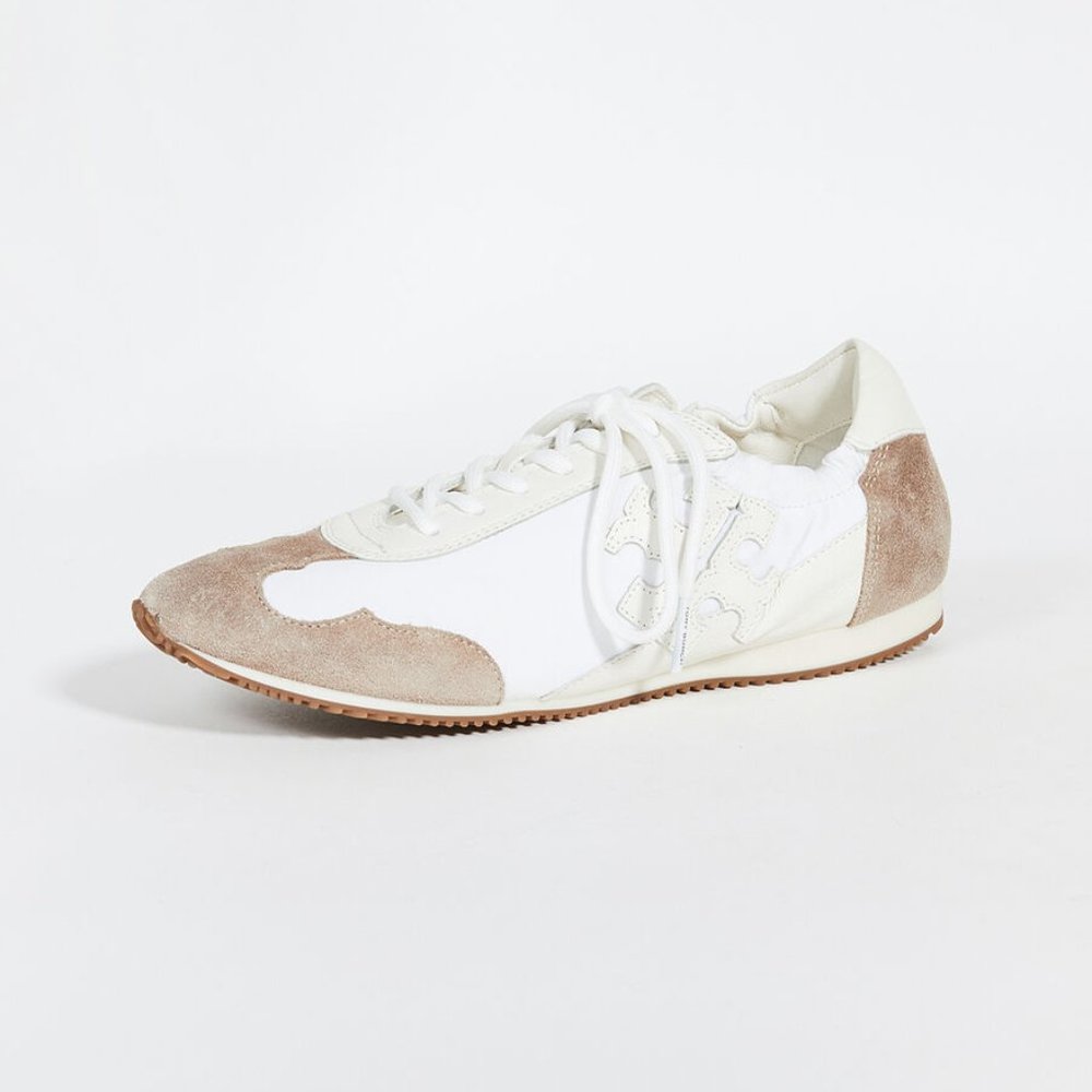 Tory Burch Women's Tory Sneakers, White/New Ivory/Cerbiatto, 6.5 Medium US